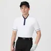 Camisas Polo de Alta Qualidade com Proteção Solar de Secagem Rápida, Roupas para Clube de Golfe Transfronteiriças, Vestuário de Golfe de Verão, Feito Sob Medida para Homens e Mulheres
