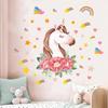 Nuevas Pegatinas de Pared de Unicornio Arcoíris Cálidas para Habitación Infantil Estilo Dibujos Animados Decoración Temática Pegatinas de Pared Autoadhesivas Venta al por Mayor