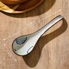 Colher de sopa grande estilo japonês com cabo longo, colher de cerâmica simples para restaurante doméstico, colher de sopa, colher de mingau, alto valor estético