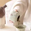Fofo Osmanthus Gato Selo de Pressão Lata de Chá Cerâmica Doméstica à Prova de Umidade Chá de Flor Solta Pote Vazio Portátil