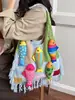 Colección de otoño 2026 transfronteriza: bolso de hombro tejido de gran capacidad, bolsa de compras versátil y bolso tote para el trabajo para llevar bajo el brazo