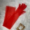 Venta al por mayor de fábrica Guantes de Gasa para Vestido de Novia Accesorios de Etiqueta para Ceremonia de Boda Guantes Transparentes Sexy Originales Mangas Multicolor