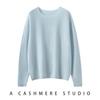 Suéter 100% Caxemira, Gola Redonda, Camada Base de Tricô Ready-To-Wear Primeira Linha Feminino, Quente, Macio e Sedoso, Pulôver Solto, Suéter Interno