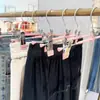 Pinzas sin costuras para pantalones, Perchas de acero inoxidable para ropa, Pinzas gruesas para faldas, Perchas ajustables para pantalones de doble pinza, Perchas para secar pantalones