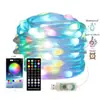 Nuevas luces de cadena de cuero de color mágico RGB APP Bluetooth Decoración navideña para exteriores control por puntos luces de ambiente para acampar