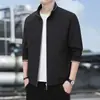 Chaqueta de Trabajo Retro con Cuello Alto para Hombre, Nueva Primavera/Otoño, Holgada, Casual, Moderna, Versátil, Estilo Adelgazante, No Exigente con la Forma del Cuerpo