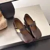 Zapatos Mary Jane Estilo Coreano para Mujer 2026 Temperamento Nuevo Estilo Otoño Velcro Zapatos Pequeños de Cuero Estilo de Noche con Faldas Planos Mujer