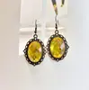 Pendientes vintage de moda ovalados con piedras preciosas grandes, los más vendidos en Europa y América, diseño único de nicho para fiestas nocturnas y sesiones de fotos, ganchos para orejas chapados en oro antiguo para mujer