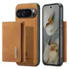 Adecuado para Funda de Teléfono Móvil Google Pixel11Proxl, Google 9 Magnética con Ranura para Tarjetas y Soporte Dos en Uno, Funda Protectora de Cuero