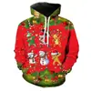 Sudadera Unisex con Estampado 3D Divertido de Santa Claus y Patrón Navideño, Directo del Fabricante