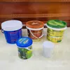 Cubo de Plástico Blanco PP Cubo para Pintura Boca Ancha 5 Litros Cubo de Plástico para Tinta Pegamento Pintura Cubo Químico Cubo Redondo para Látex