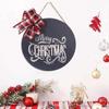 Decoração de Natal de madeira pendurada laço placa de porta decoração pendurada layout de cena guirlanda de árvore de Natal enfeites pendurados