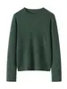Suéter suave y liso sin costuras~Suéter de cachemira pura para mujer, dobladillo enrollado, cuello redondo, suéter de punto, capa base holgada, top de otoño e invierno