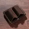 Venda Quente Couro Bovino de Primeira Camada Retrô Clipe Duplo para Caneta Couro Crazy Horse Artesanal Inserção para Caderno de Viagem Tn Tampa de Caneta de Aço Inoxidável