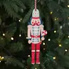 Nuevos Adornos Colgantes de Madera de Soldado de Nuez Coloridos de Dibujos Animados Creativos de Navidad Decoraciones Festivas para el Árbol de Navidad