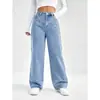 2026 Estación Independiente Verano Mujer Más Vendidos Cómodos para Viajar Jeans Versátiles Color Sólido Moda Pantalones Venta al por Mayor Tendencia