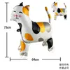 Novo carrinho de caminhada com rodas animal filme de alumínio balão desenho animado em pé imitação corda brinquedo real feira noturna praça atacado