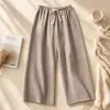Pantalones de pierna ancha a cuadros estilo coreano que no aprietan el estómago, holgados y casuales, en un estilo relajado, talla grande, adecuados para caminar, versátiles para usar en casa y al aire libre.