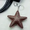 Llavero Colgante Estrella Remachada Pu 3D Estrella de Mar Rellena Estrella Remachada Colgante de Llavero Estilo Ins