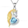 Nuevos Productos Europeos y Americanos Transfronterizos, Moderno y Elegante, Colgante de Éxito Instantáneo, Collar para Mujer, Cadena para Clavícula de Unicornio, Regalo del Día de la Madre