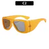 Nuevas gafas de sol europeas y americanas de montura grande y cobertura total, populares para decoración de fotos, diseño integrado, protección UV