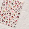Lindas Pegatinas para Uñas de Gel con Relieve de Pastel de Fresa y Cereza Postre Pastel de Chocolate Frijoles de Gelatina Pegatinas para Uñas