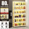 Vitrine para Miniaturas com Fechadura e Luz, Vitrine Transparente de Acrílico à Prova de Poeira para Modelos de Brinquedos e Rack de Ornamentos para Casa