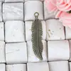 Accesorios de aleación 45*11mm aleación hojas de doble cara pluma colgante accesorios para joyería DIY XS1845G