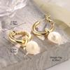 Aretes de Verano de Perla Natural Carta de Amor Camelia Arete Color Libre Sencillo Moda Alta Gama Aretes Ins
