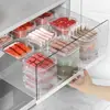 Caixa Plástica para Legumes e Frutas Geladeira Caixa para Carne Congelada Caixa para Conservar Carne e Vegetais Congelados Caixa de Armazenamento Selada Transparente