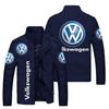 Chaqueta deportiva informal de negocios para jóvenes con cuello alto y bolsillo con costura lateral para hombre con estampado de logotipo popular transfronterizo de Europa y Estados Unidos