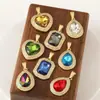 Colar com Pingente de Gota d'Água Coração de Pêssego Pedra Preciosa Zircônia Estilo Europeu e Americano Distrito de Lu Luxo Acessível Joias de Moda Feminina
