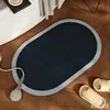 Tapete de chão moderno minimalista TEMU para banheiro, absorvente de água, secagem rápida, resistente à sujeira, formato oval, fácil de limpar