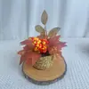 Planta en Maceta Tejida de Hierba de Hoja de Arce Artificial para Festival de la Cosecha de Otoño Decoración de Escritorio para el Hogar Adorno de Escena para Festival Floral