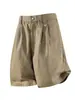 Pantalones Cortos Casuales Nanxia Unisex Verano Marca de Moda Estilo Ins Pantalones Frescos de Lino Sueltos Versátiles Pantalones de Pierna Recta