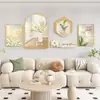 Sala de Estar Nórdica Sofá Parede de Fundo Decoração Pintura Estilo Creme Fresco Pendurado Quadro Floral Pastoral Pendurado na Parede Combinação Mural