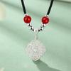 Colar com Pingente de Prata de Lei Florescendo Corda Trançada Fashion Versátil Corrente para Clavícula Colar de Prata Pura S999 Presente para Namorada