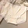 Roupa Íntima de Seda Platina para Mulheres, Calcinhas de Modal Antibacterianas de Cintura Média, Alta Elasticidade, Não Abrasivas, Roupa Íntima Feminina com Renda