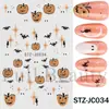 Pegatinas de arte para uñas nuevas transfronterizas: Pegatinas para uñas con diseño de cuadros otoñales, calabaza con lámina dorada temática de Acción de Gracias y patrón de cuadros, con adhesivo en la parte posterior