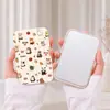 Espejo plegable portátil muy elegante con diseño de lazo, espejo compacto de viaje estilo ins, espejo de escritorio, espejo de maquillaje