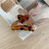 Pinza para el pelo de acrílico esmerilado con estampado de leopardo pequeño color ámbar, transfronteriza, básica, versátil, para coleta media, para la parte posterior de la cabeza