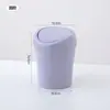 Papelera pequeña de escritorio de color liso con tapa abatible, papelera para mesa de centro de sala de estar, minipapeleras de mesa para el hogar, papelera de oficina