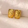 Europa e Estados Unidos brincos de design oco de contas de titânio e aço INS de luxo leve transfronteiriços não desbotam brincos de flor de camélia banhados a ouro