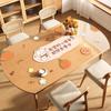 Mantel de Mesa de Comedor Ovalado Transparente de Dibujos Animados Mat de Protección de Escritorio de Vidrio Suave de PVC Nuevo 2025 Mantel de Lujo Ligero de Gama Alta