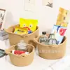 Caja de almacenamiento linda, cesta para guardar artículos varios, cesta para cosméticos y bocadillos, cesta de almacenamiento tejida a mano de cuerda de algodón para la entrada