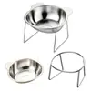 Cuenco de Agua Transfronterizo de Acero Inoxidable 304 No se Vuelca Fácilmente Cuenco para Gatos Cuenco para Perros Cuenco con Protección para el Cuello de Mascotas Cuenco para Aumentar el Apetito Cuenco de Arroz Cuenco de Arroz Elevado