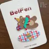 Pinza para el pelo de acrílico con diseño de oso de dibujos animados, pinza lateral, pinza para flequillo de niña dulce, pinza para el pelo para niños, accesorio para el pelo