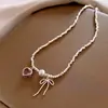 Colar de pérolas fritillary Ji sereia galvanizada a ouro real, corrente de clavícula simples francesa, colar retrô elegante e personalizado