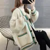 Nuevo abrigo suéter de punto casual holgado estilo coreano para otoño e invierno, cárdigan de punto versátil y moderno para mujer