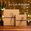 Álbum de Memórias Dobrável Estilo Sanfona DIY Vintage Em Branco Empilhável Grande Álbum de Fotos de Viagem Livro de Registro Cartão Preto Feito à Mão